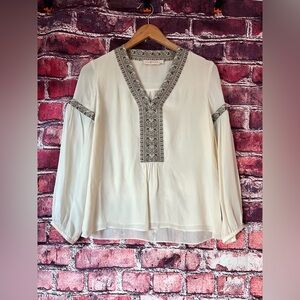 Tory Burch 100% Silk Chiffon Embroidered Tunic